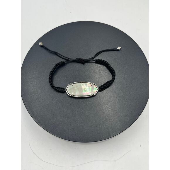 Kendra Scott Elle Friendship Adj‎ Black Braided Abalone MOP Friendship Bracelet - Picture 2 of 6